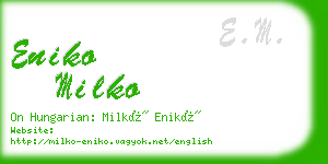 eniko milko business card